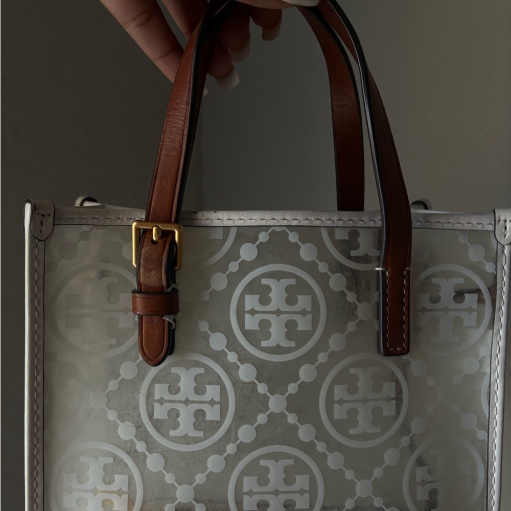 Tory Burch Transparent Tote with Brown Accents